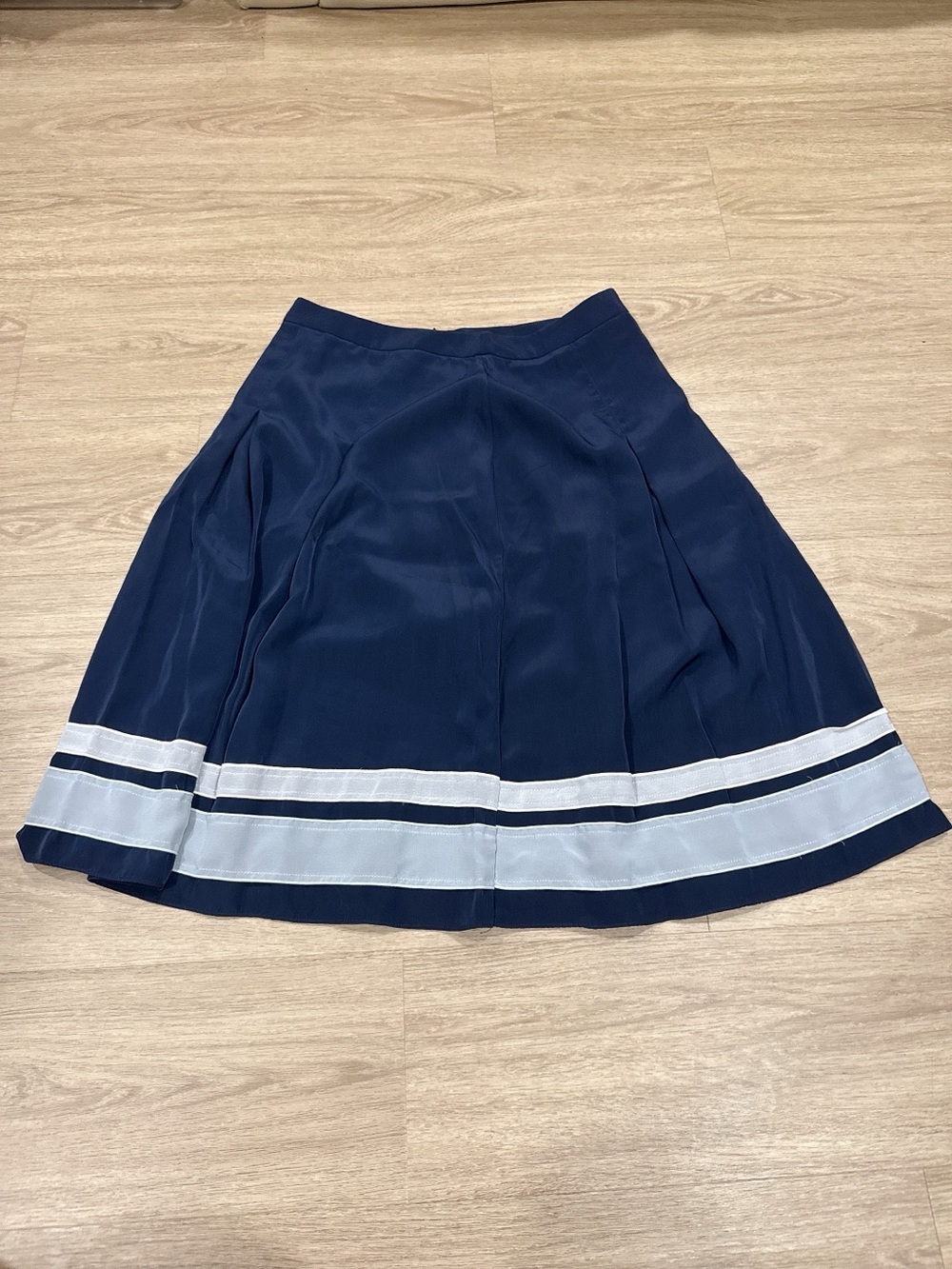DownEast Navy Circle Skirt with White Stripe Hem